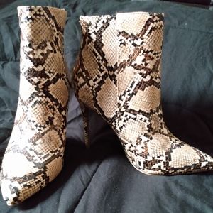 Snake print booties
